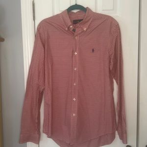 Men's Ralph Lauren Red Plaid Dress Shirt size M  Perfect for Valentines Day!